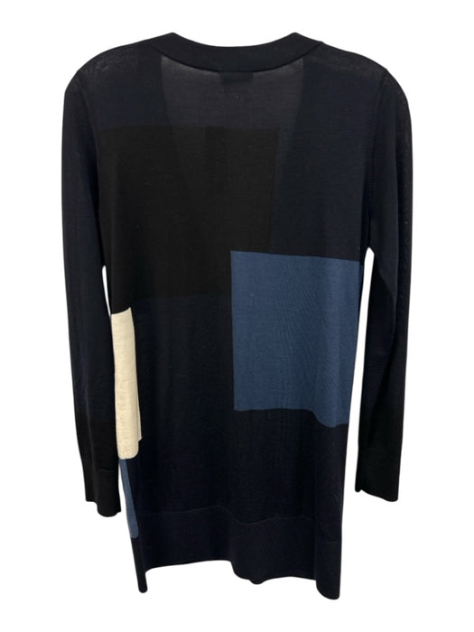 Akris Punto Size 2 Black, Brown & Multi Wool Thin Knit Color Block Sweater Black, Brown & Multi / 2