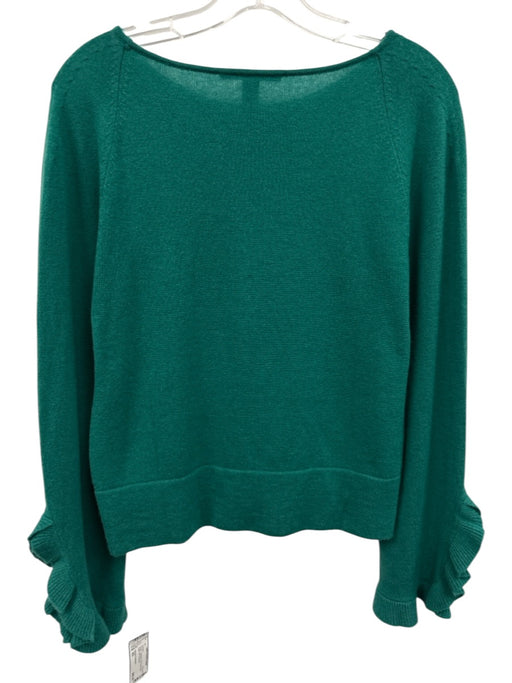 Autumn Cashmere Size XS Green Cashmere Knit Round Neck Ruffle Cuff Sweater Green / XS