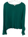 Autumn Cashmere Size XS Green Cashmere Knit Round Neck Ruffle Cuff Sweater Green / XS