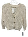 Vanessa Bruno Size 0 Cream Cotton Blend Open Knit Ribbed Accent Cardigan Sweater Cream / 0