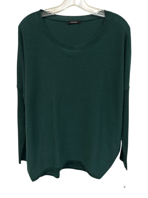 Natori Size XS Hunter Green Acrylic Blend Rib Knit Wide Neck Wide Sweater Hunter Green / XS