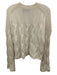 Theory Size P Cream Cashmere Ribbed Neck Rolled Hem Cable Knit Sweater Cream / P