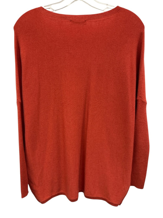 Natori Size XS Pumpkin Orange Acrylic Blend Rib Knit Wide Neck Wide Sweater Pumpkin Orange / XS