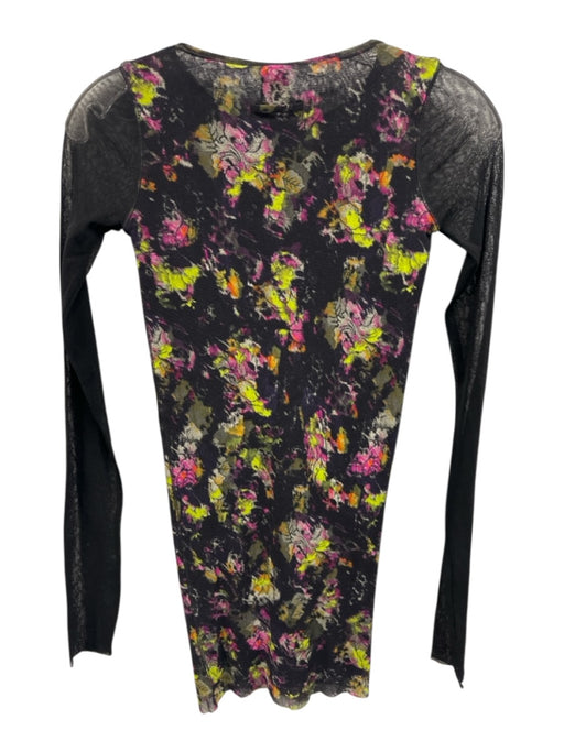 Jean Paul Gaultier Soleil Size XS Black, Yellow & Pink Polymide Mesh Marbled Top Black, Yellow & Pink / XS
