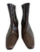 Staud Shoe Size 36.5 Chocolate Brown Leather Almond Toe Croc Embossed Booties Chocolate Brown / 36.5