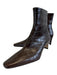Staud Shoe Size 36.5 Chocolate Brown Leather Almond Toe Croc Embossed Booties Chocolate Brown / 36.5