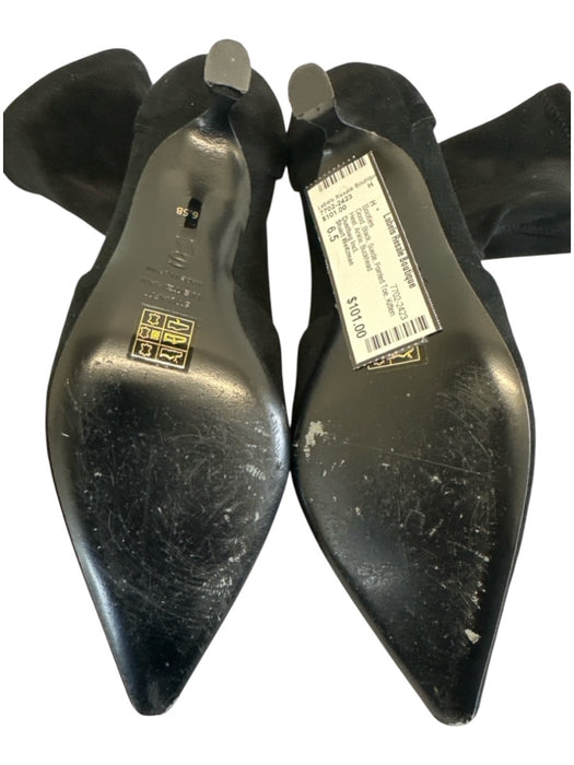 Stuart Weitzman Shoe Size 6.5 Black Suede Pointed Toe Kitten Heel Ankle Booties Black / 6.5