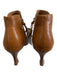 Sofft Shoe Size 6.5 Carmel Brown Leather Rounded Point Toe Stacked Heel Booties Carmel Brown / 6.5