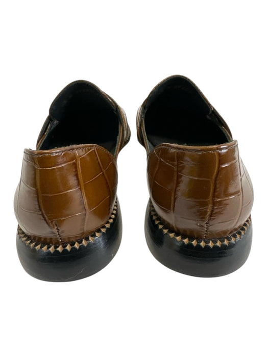 freda salvador Shoe Size 6.5 Carmel Brown Leather Croc D'Orsay Loafer Flats Carmel Brown / 6.5