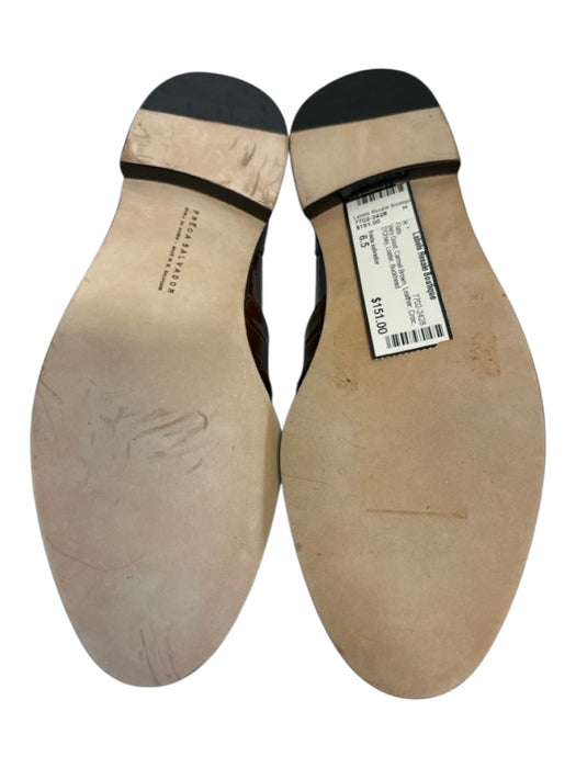 freda salvador Shoe Size 6.5 Carmel Brown Leather Croc D'Orsay Loafer Flats Carmel Brown / 6.5