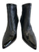 L'agence Shoe Size 6.5 Black Patent & Leather Pointed Toe Oxford Booties Black / 6.5
