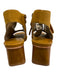 Bernardo Shoe Size 6.5 Mustard Yellow Suede & Leather Square Toe Tie Sandals Mustard Yellow / 6.5