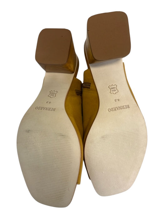 Bernardo Shoe Size 6.5 Mustard Yellow Suede & Leather Square Toe Tie Sandals Mustard Yellow / 6.5