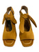 Bernardo Shoe Size 6.5 Mustard Yellow Suede & Leather Square Toe Tie Sandals Mustard Yellow / 6.5
