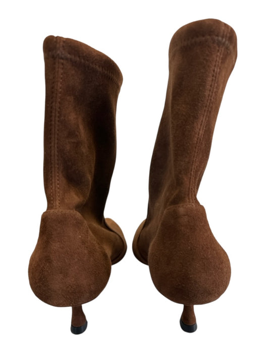 Stuart Weitzman Shoe Size 6.5 Brown Suede Pointed Toe Elastic Ankle Booties Brown / 6.5