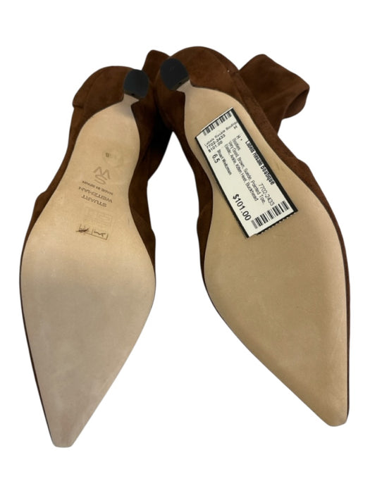 Stuart Weitzman Shoe Size 6.5 Brown Suede Pointed Toe Elastic Ankle Booties Brown / 6.5