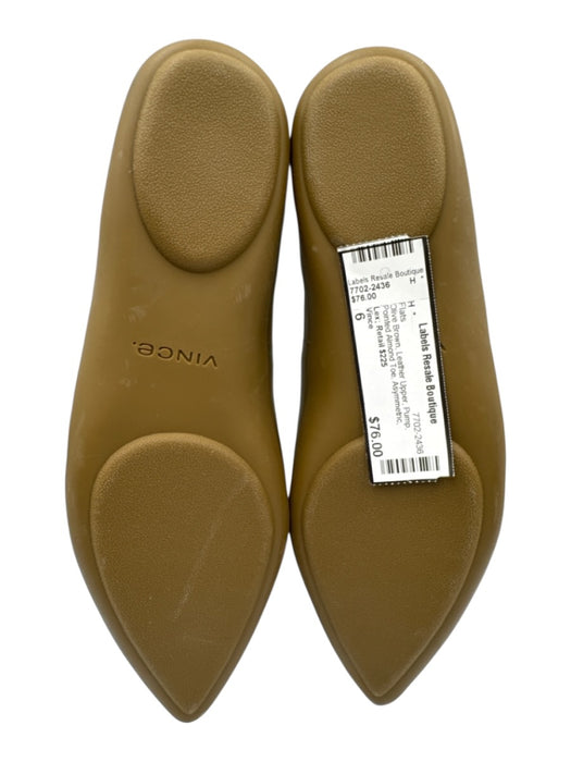 Vince Shoe Size 6 Olive Brown Leather Upper Pump Pointed Almond Toe Flats Olive Brown / 6