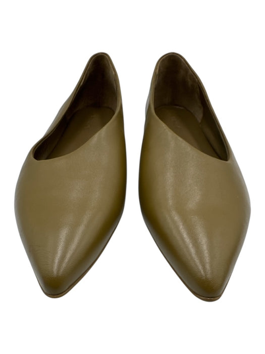 Vince Shoe Size 6 Olive Brown Leather Upper Pump Pointed Almond Toe Flats Olive Brown / 6