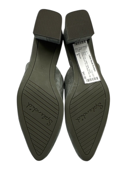 Splendid Shoe Size 6 Green Gray Leather Upper Suede Pointed Almond Toe Mules Green Gray / 6