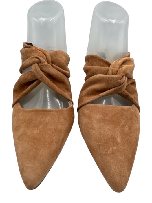 Sanctuary Shoe Size 7 Tan Brown Leather Upper Suede Twist Detail Mules Tan Brown / 7