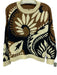 Weekend Max Mara Size XS Navy Blue, Cream & Brown Cotton Blend Abstract Sweater Navy Blue, Cream & Brown / XS