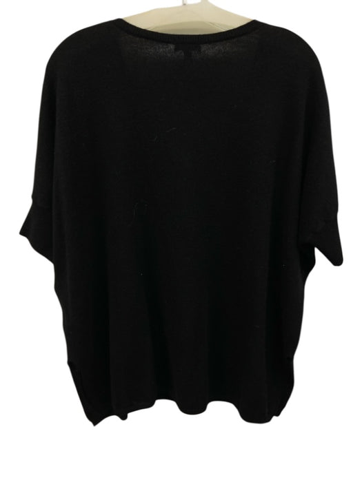 Minnie Rose Size XS/S Black Cashmere Knit Short Dolman Sleeve V Neck Sweater Top Black / XS/S