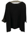 Eileen Fisher Size XXS Black Cashmere & Wool Knit Leather Detail Boxy Sweater Black / XXS