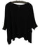 Eileen Fisher Size XXS Black Cashmere & Wool Knit Leather Detail Boxy Sweater Black / XXS