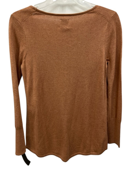 Nic+ Zoe Size XS Dusty Orange Cotton Blend Knit U Neck Thin Round Hem Sweater Dusty Orange / XS