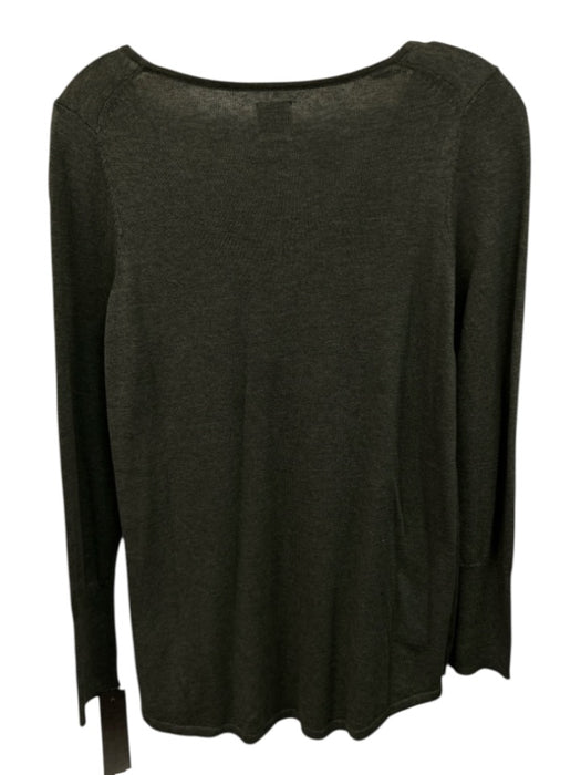 Nic+ Zoe Size XS Dusty Green Cotton Blend Knit U Neck Thin Round Hem Sweater Dusty Green / XS