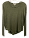 Rag & Bone Size XXS Dark Green Rayon Blend Ribbed Knit Long Sleeve Round Hem Top Dark Green / XXS