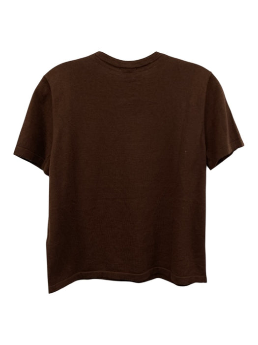 Rails Size XS Brown Cotton & Cashmere Knit Short Sleeve T Shirt Sweater Top Brown / XS