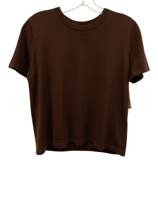 Rails Size XS Brown Cotton & Cashmere Knit Short Sleeve T Shirt Sweater Top Brown / XS