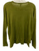 Eileen Fisher Size XXS Lime Green Linen & Cotton Long Sleeve Rolled Hem Knit Top Lime Green / XXS