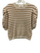 Frame Size S Cream White & Tan Brown Cashmere Knit 1/2 Ruched Sleeve Sweater Cream White & Tan Brown / S