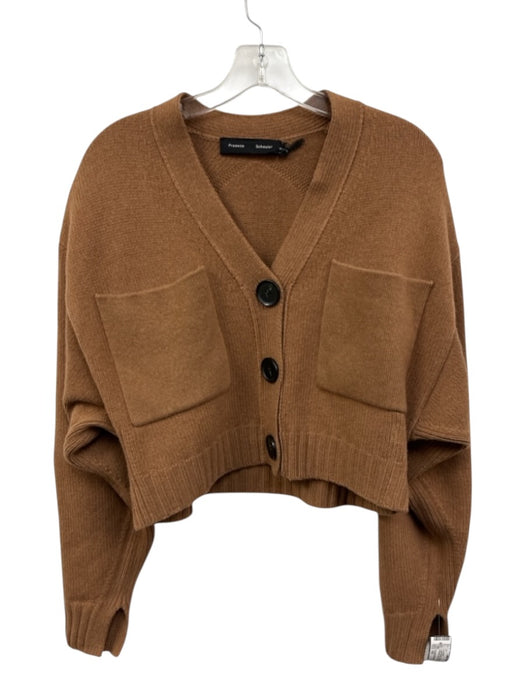 Proenza Schouler Size XS Light Brown Cashmere & Wool Buttons Pockets Cardigan Light Brown / XS