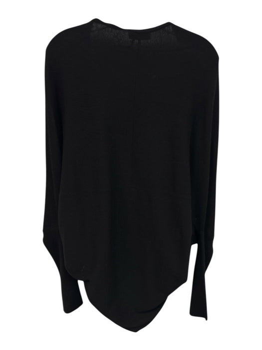 Donna Karan Size XS/S Black Silk & Merino Wool Long Sleeve Open Front Cardigan Black / XS/S