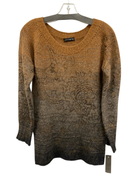 Etro Size 38 Brown, Gray, Gold Wool & Polyester blend Metallic Knit Sweater Brown, Gray, Gold / 38