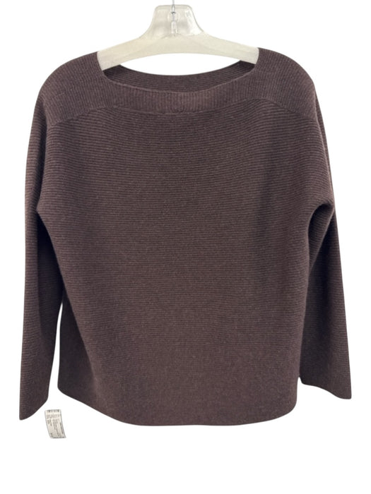 Eileen Fisher Size XXS Chocolate Brown Cashmere Wide Neck Knit Sweater Chocolate Brown / XXS