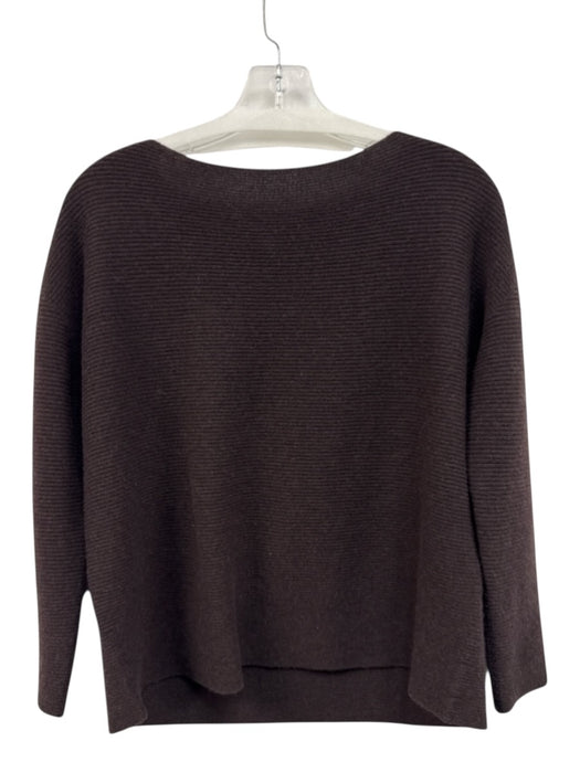 Eileen Fisher Size XXS Chocolate Brown Cashmere Wide Neck Knit Sweater Chocolate Brown / XXS