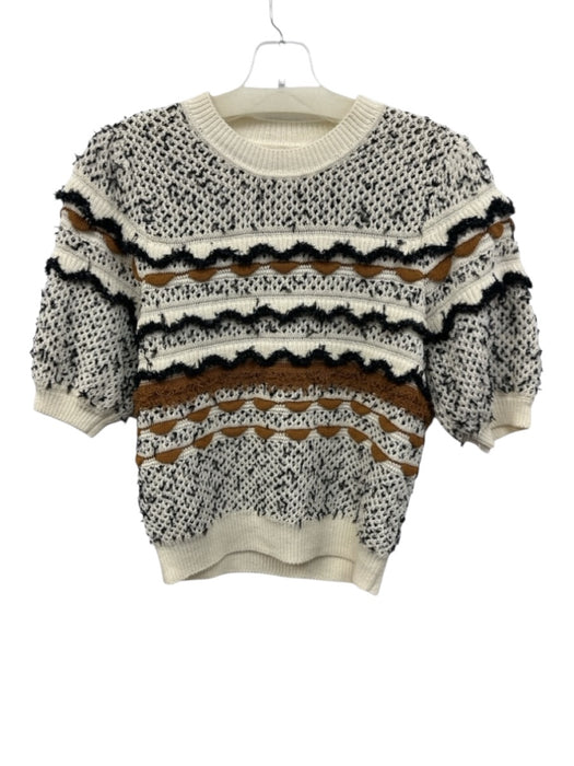 Ulla Johnson Size XS White, Black, Brown Polyester & Cotton Sweater White, Black, Brown / XS