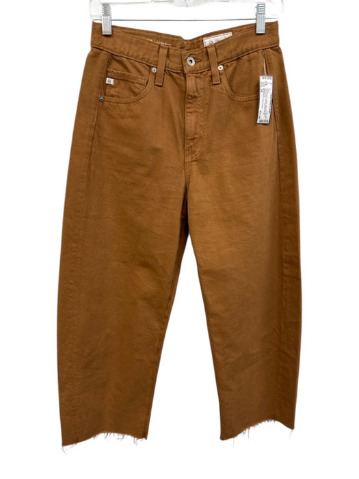 AG Adriano Goldschmied Size 24 Camel Brown Cotton High Rise Barrel Leg Jeans Camel Brown / 24