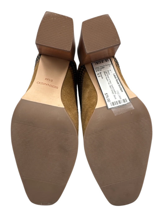 Bernardo Shoe Size 6.5 Light Brown & Navy Suede leather Almond Square Toe Mules Light Brown & Navy / 6.5