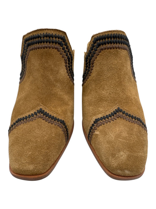 Bernardo Shoe Size 6.5 Light Brown & Navy Suede leather Almond Square Toe Mules Light Brown & Navy / 6.5