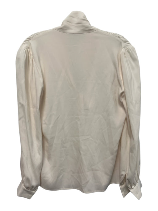Antonio Melani Size XS Cream White Silk Blend Long Sleeve Button Up Pussybow Top Cream White / XS