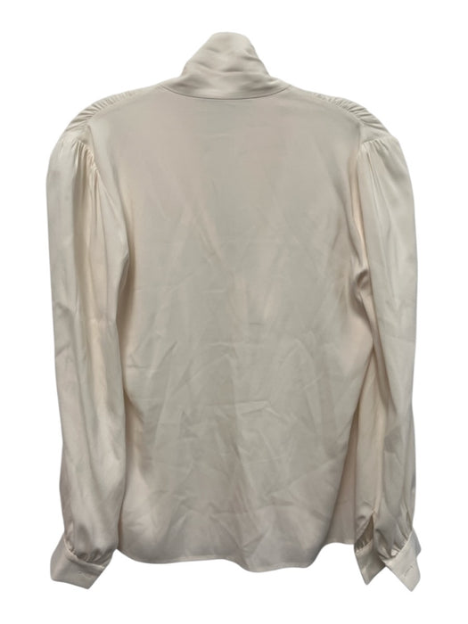 Antonio Melani Size XS Cream White Silk Blend Long Sleeve Button Up Pussybow Top Cream White / XS