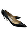 Jimmy Choo Shoe Size 37.5 Black Leather Upper Low Heel Pointed Almond Toe Pumps Black / 37.5