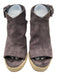 Vince Shoe Size 9.5 Brown Suede Espadrille Wedge Jute Trim Buckle Ankle Sandals Brown / 9.5
