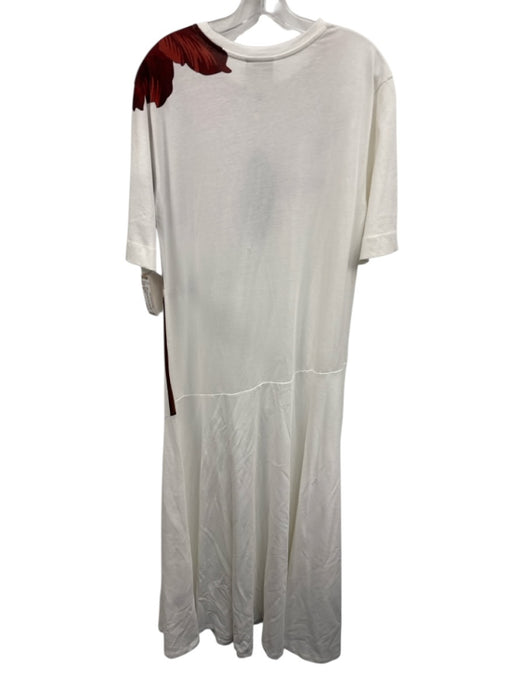 Farm Rio Size XS White multi Cotton Floral Pleat 1/2 Arm Round Neck Dress White multi / XS