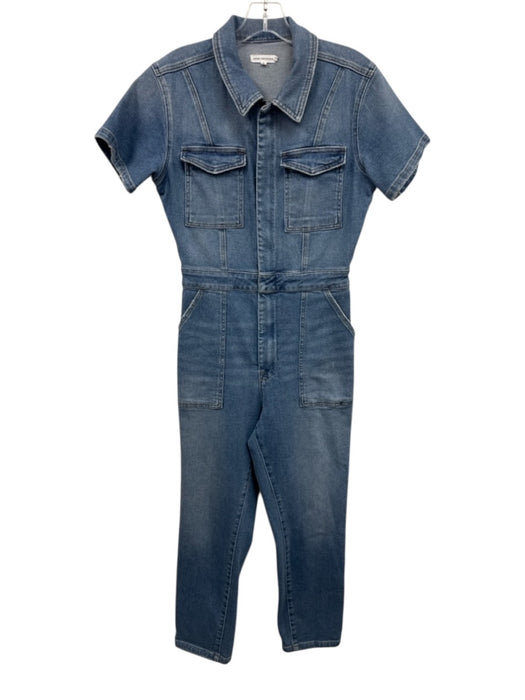 Good American Size 3 Blue Wash Cotton Blend Patch Pocket Patch Pocket Jumpsuit Blue Wash / 3